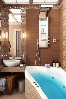 Reka bentuk bilik mandi berwarna coklat