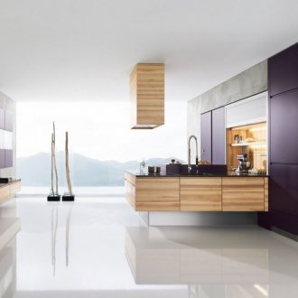 Бял гланциран кухненски под