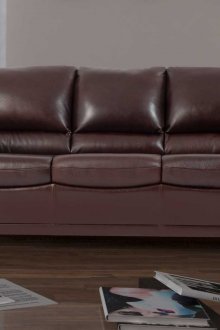 다크 브라운 트리플 가죽 소파