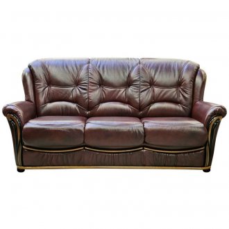 옻칠 나무 장식의 가죽 소파