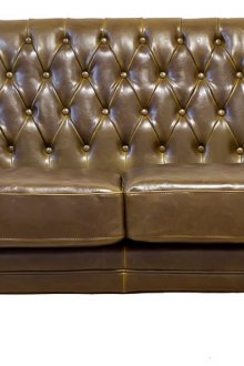 브라운 가죽 더블 소파