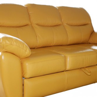 옐로우 트리플 가죽 소파