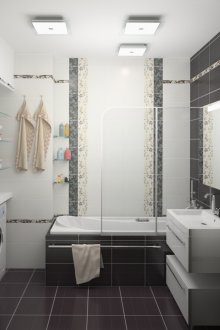 Hiasan bilik mandi hitam dan putih