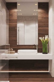 Reka Bentuk Bilik Mandi Putih dan Coklat