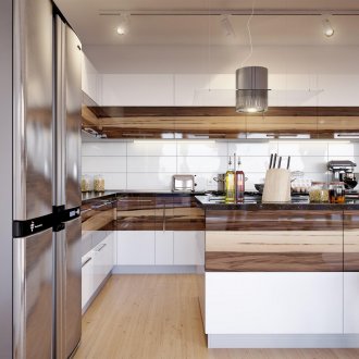 Вложки от дърво в интериора на кухнята