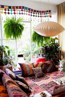 Kurzer Boho Deko-Vorhang