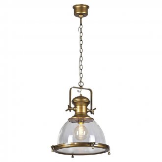 Полилей от бронз и стъкло в стил лофт