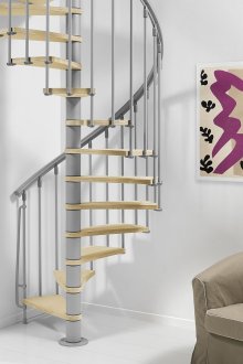 Бежово-сиво спирално стълбище