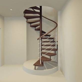 Спирално кафяво стълбище в къщата