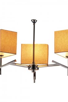 Полилей в стил Арт Нуво с оранжеви абажури