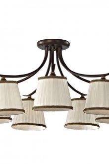 Полилей в стил Арт Нуво с бежови и кафяви абажури