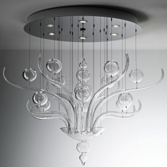 Оригинален дизайн на полилей от стъкло в стил Арт Нуво