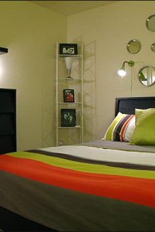 Black accents in the bedroom