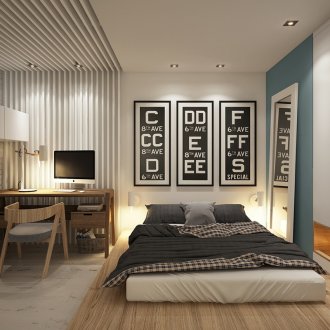 Loft style bedroom