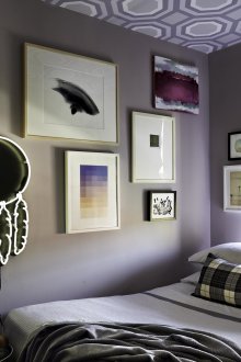 Purple gray bedroom