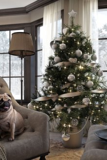 Сребърен декор за коледно дърво и интериор