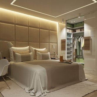 Beige dan bilik tidur putih