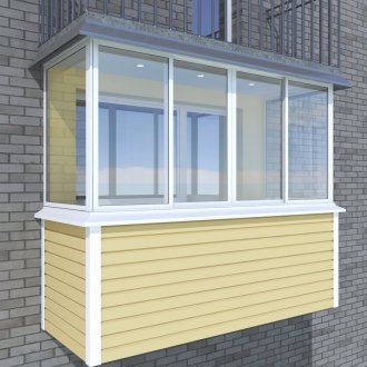 베이지색 발코니 사이딩