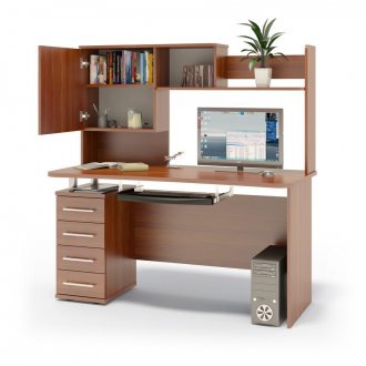 Компютърно бюро с рафтове