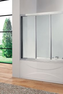 Meluncur tiga keping tirai kaca untuk bilik mandi