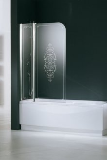 Ukiran tirai kaca di bilik mandi