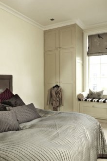 Beige and Gray Minimalist Bedroom