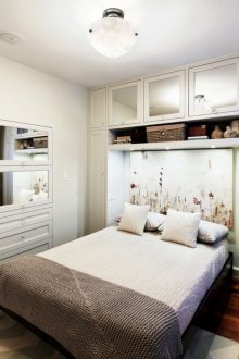 Bright bedroom with fitted drawers