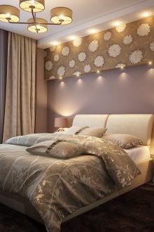 Small bedroom in pastel colors