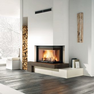 Ъглова съвременна камина