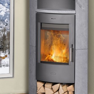 Ъглова компактна камина