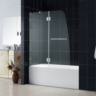 Tirai kaca dalam bilik mandi air mawar dan hitam