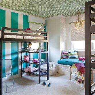 Бяло-зелен таван за печат