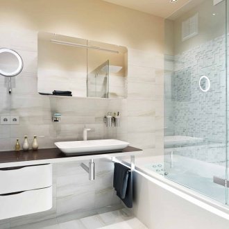 Каменни плочки в интериора на банята