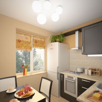 작은 부엌의 인테리어