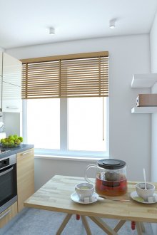 부엌에 있는 나무 가구