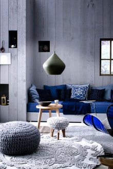 Сиви и сини цветове в интериора