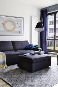 Сив цвят в интериора в комбинация с черно и бяло