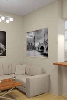 Кафява бежова кухня