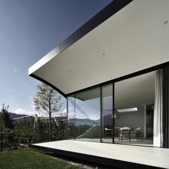 Black and white Art Nouveau house facade