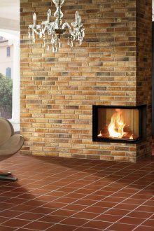 Тухлени тухлени плочки в интериорната декорация на хола