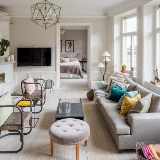 Електичен сив интериор на апартамента