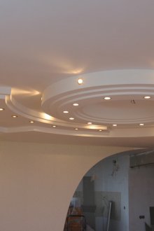 Окачен таван от гипсокартон в кухнята