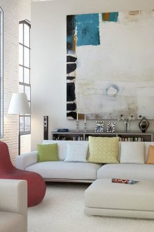 Необичайна абстракция в интериора на хола във фън шуй