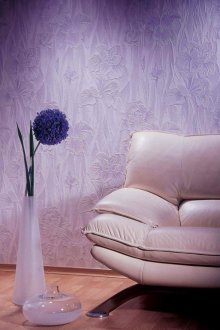 Люляк текстуриран тюл в хола