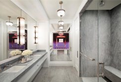 Art Deco chandeliers in the interior of the bathroom