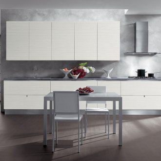 Стилна сиво-бяла кухня