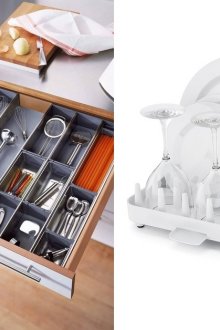 Удобна система за съхранение на съдове в кухнята