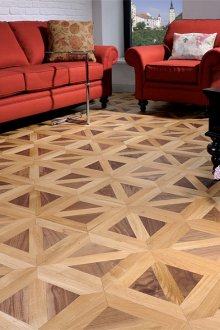 Brown and beige laminate in the living room