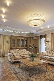 Art laminate flooring in a classic living room