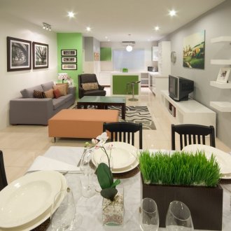 Телевизор на рафт в хола-кухнята